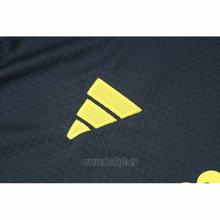 Chandal del Real Madrid Manga Corta 2025-2026 Negro Amarillo - Pantalon Corto